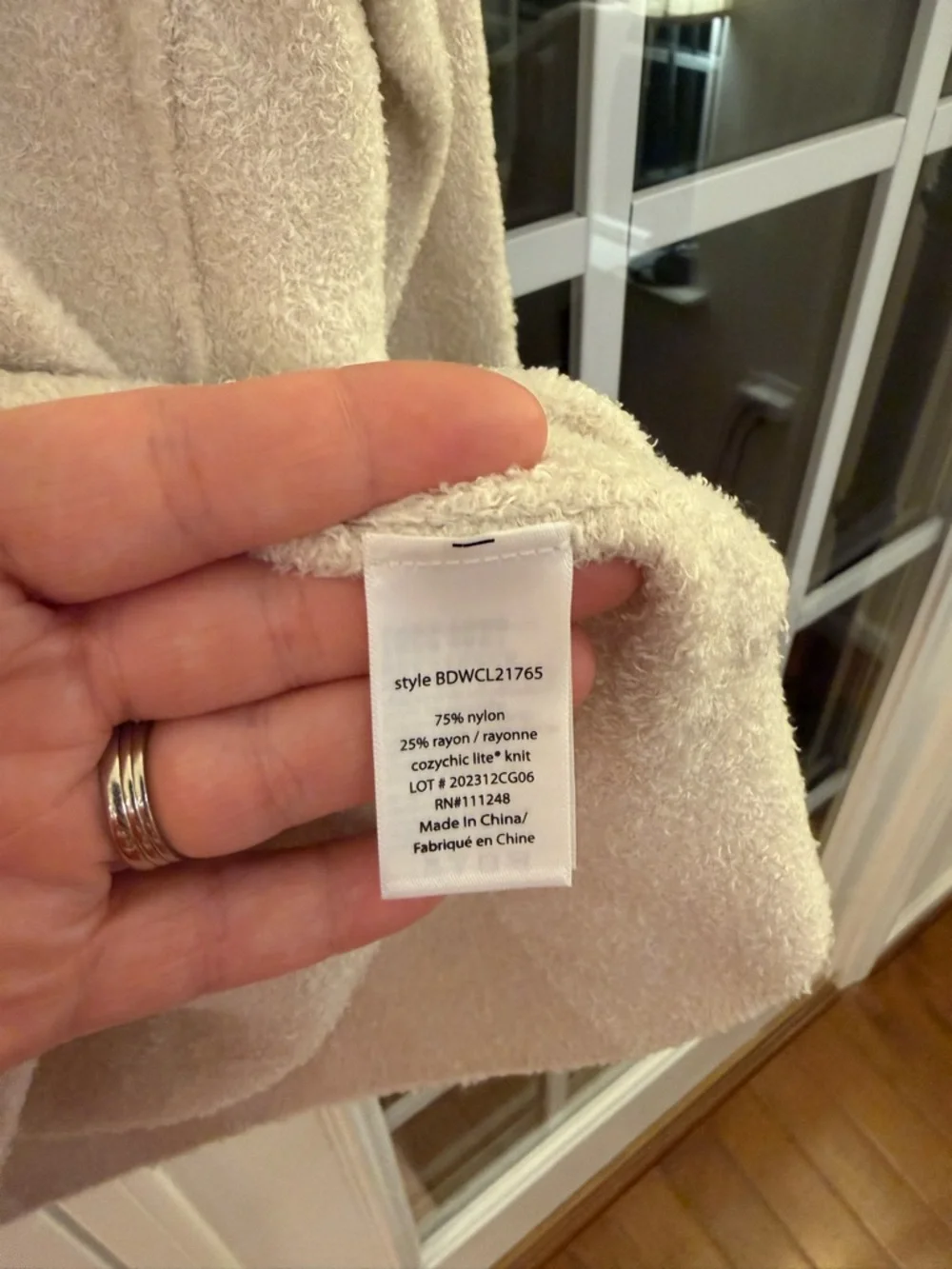 Barefoot Dreams “CozyChic Lite” Pullover Shirt/Sweater in ‘Stone’ - Size XL - Picture 4 of 5